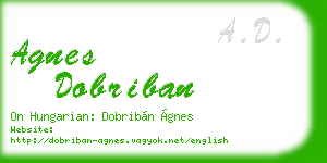 agnes dobriban business card